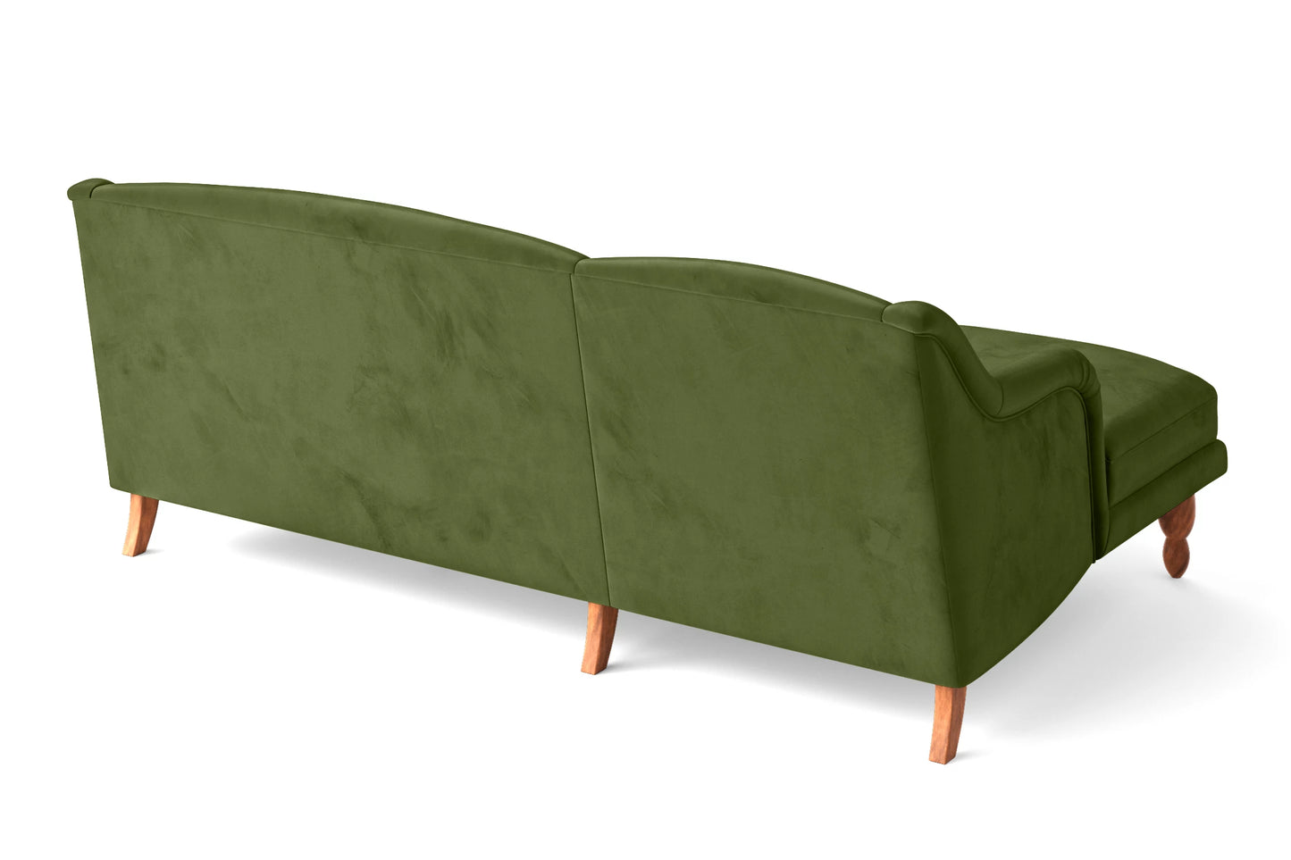 Burlington 3 Seater Left Hand Facing Chaise Lounge Corner Sofa Lime Velvet