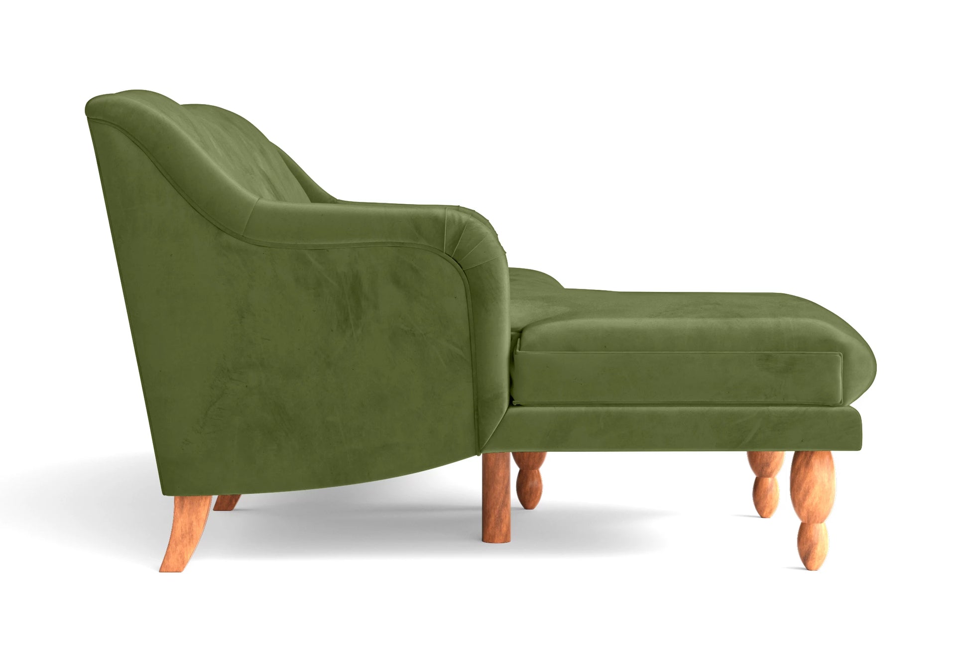 Burlington 3 Seater Left Hand Facing Chaise Lounge Corner Sofa Lime Velvet