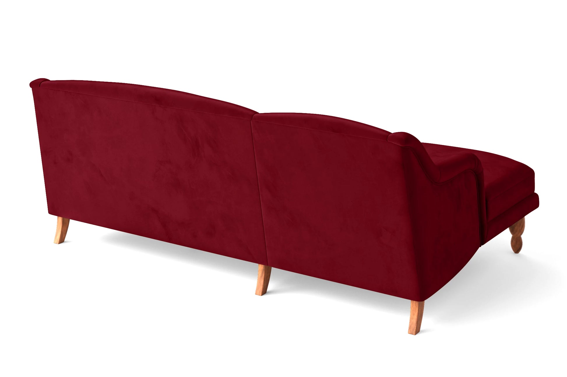 Burlington 3 Seater Left Hand Facing Chaise Lounge Corner Sofa Red Velvet