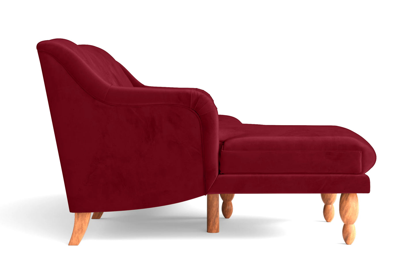 Burlington 3 Seater Left Hand Facing Chaise Lounge Corner Sofa Red Velvet