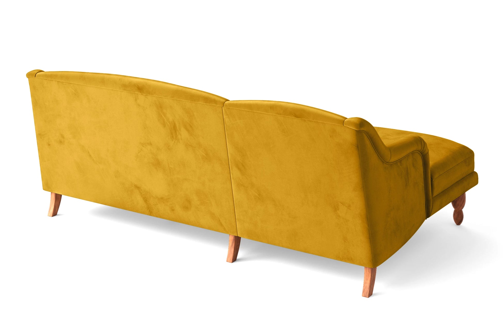 Burlington 3 Seater Left Hand Facing Chaise Lounge Corner Sofa Yellow Velvet