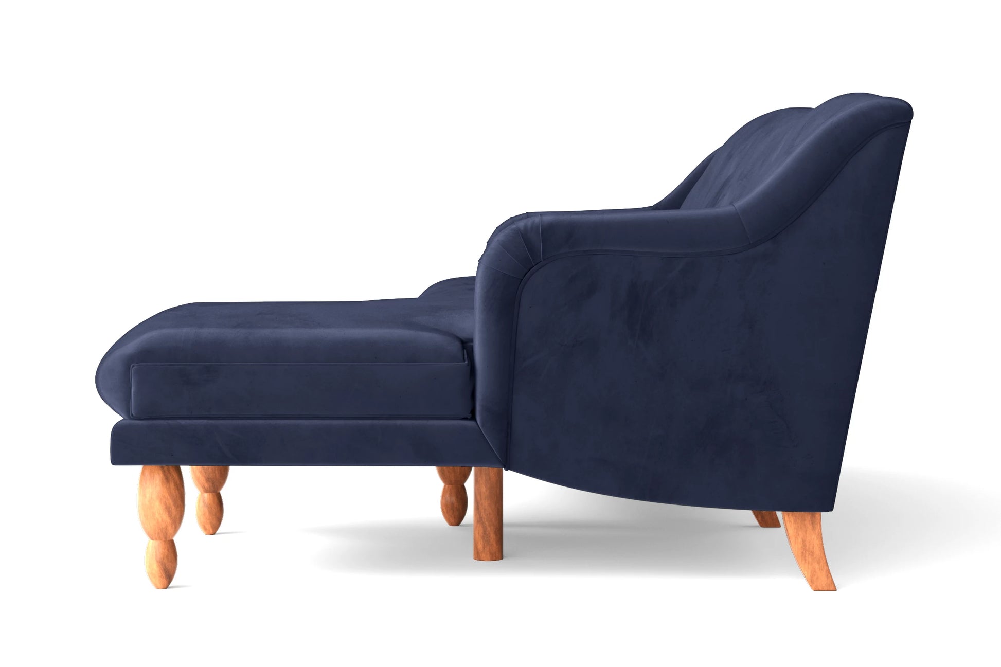 Burlington 3 Seater Right Hand Facing Chaise Lounge Corner Sofa Dark Blue Velvet