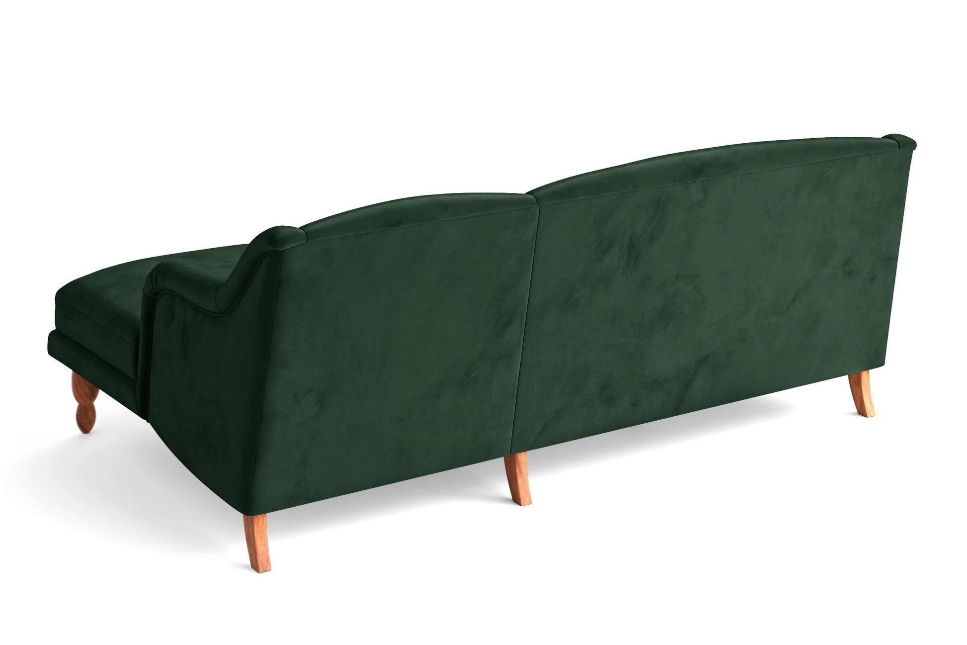 Burlington 3 Seater Right Hand Facing Chaise Lounge Corner Sofa Green Velvet