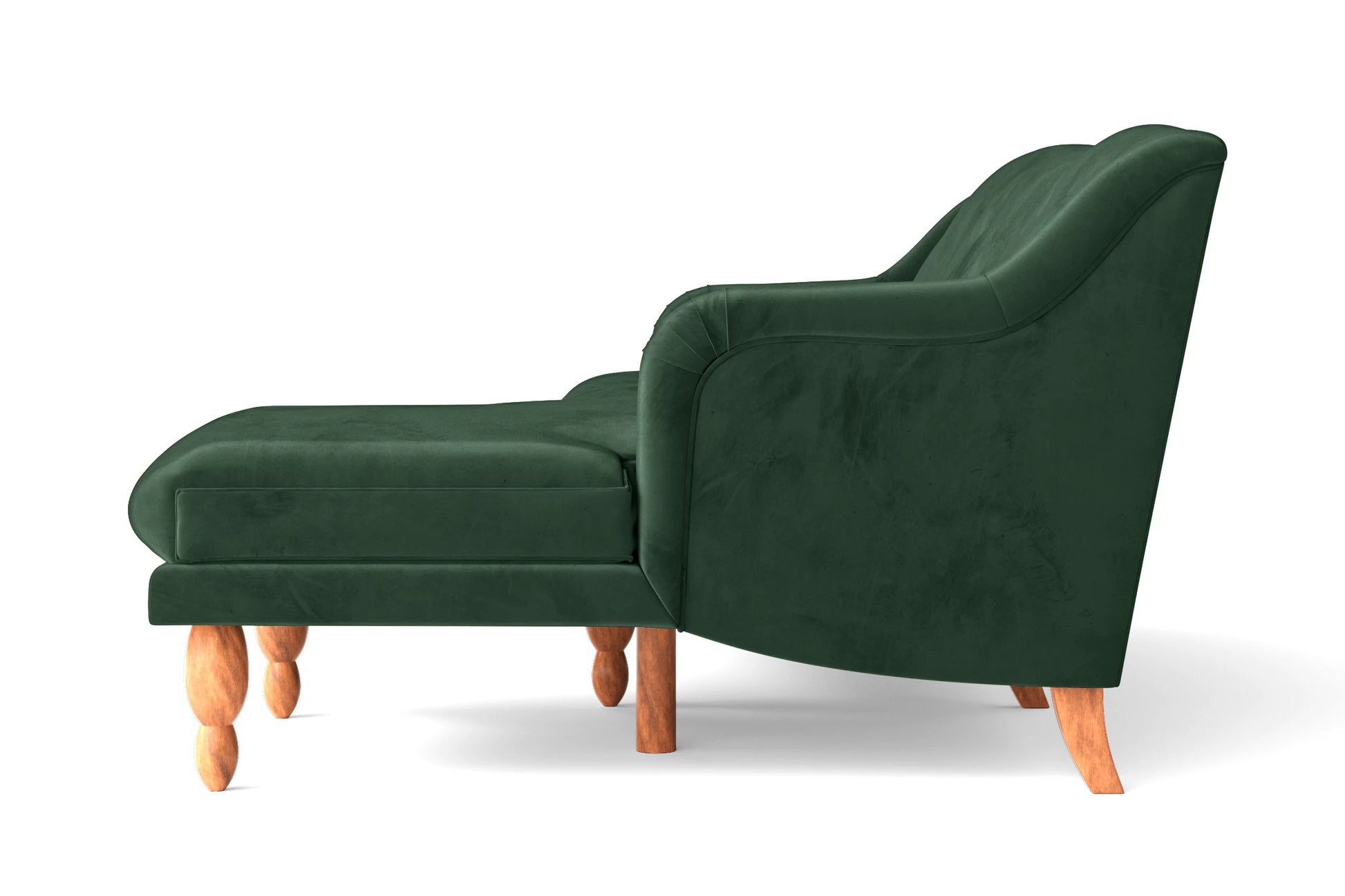 Burlington 3 Seater Right Hand Facing Chaise Lounge Corner Sofa Green Velvet