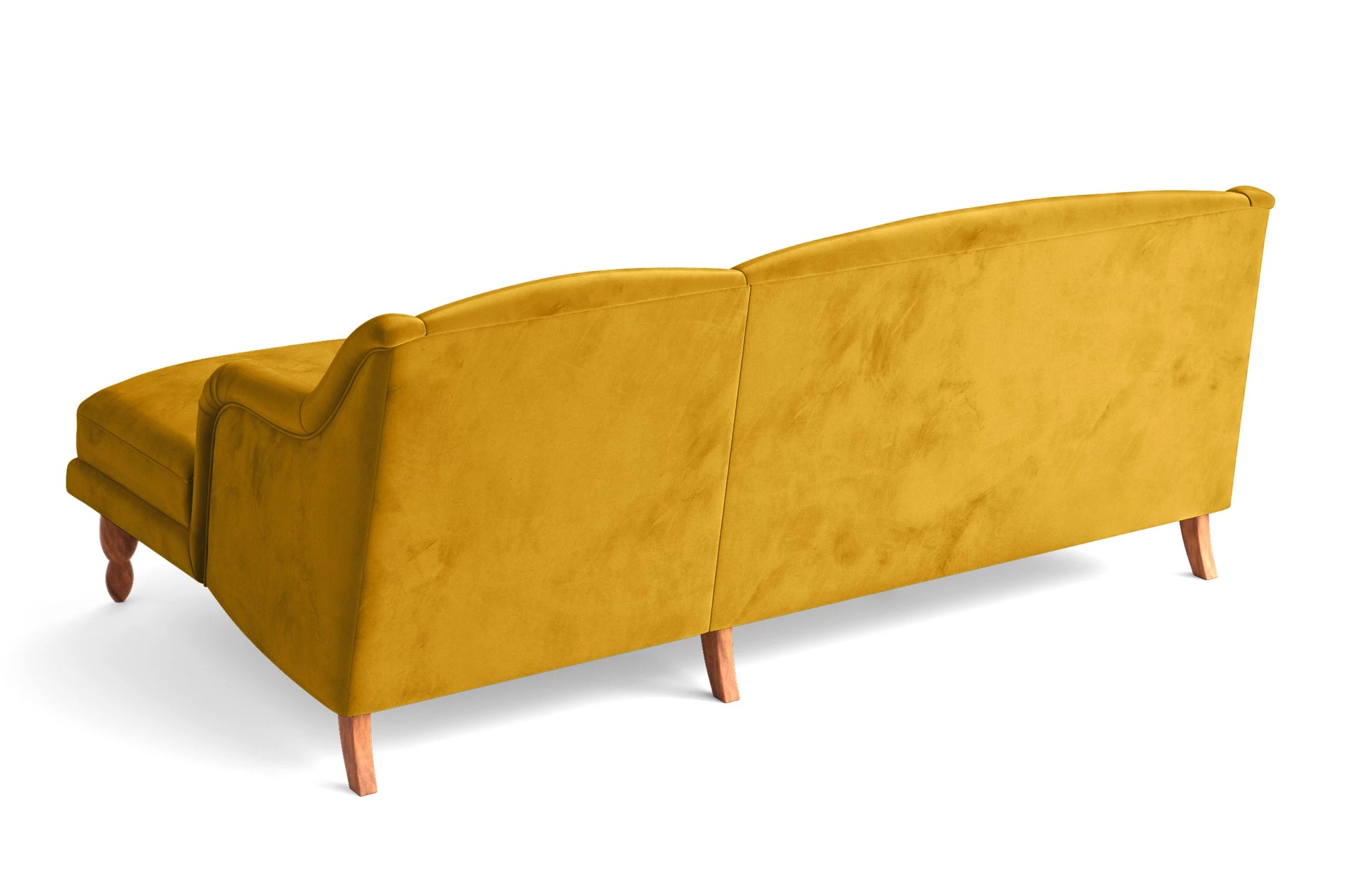 Burlington 3 Seater Right Hand Facing Chaise Lounge Corner Sofa Yellow Velvet