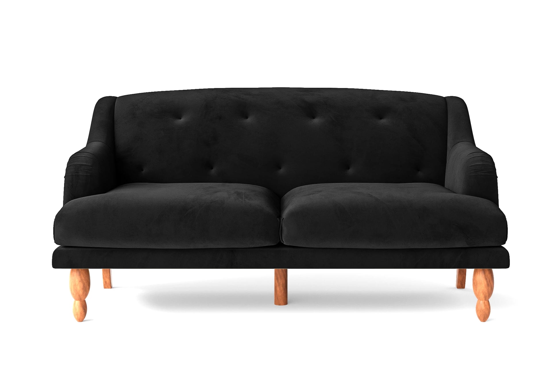 Burlington 3 Seater Sofa Black Velvet