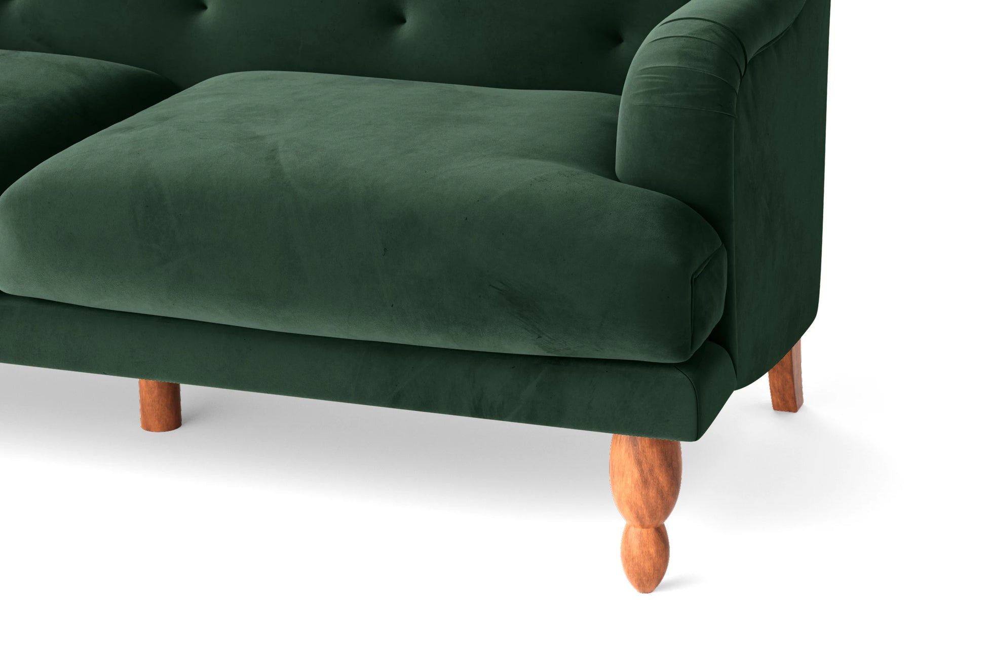 Burlington 3 Seater Sofa Green Velvet