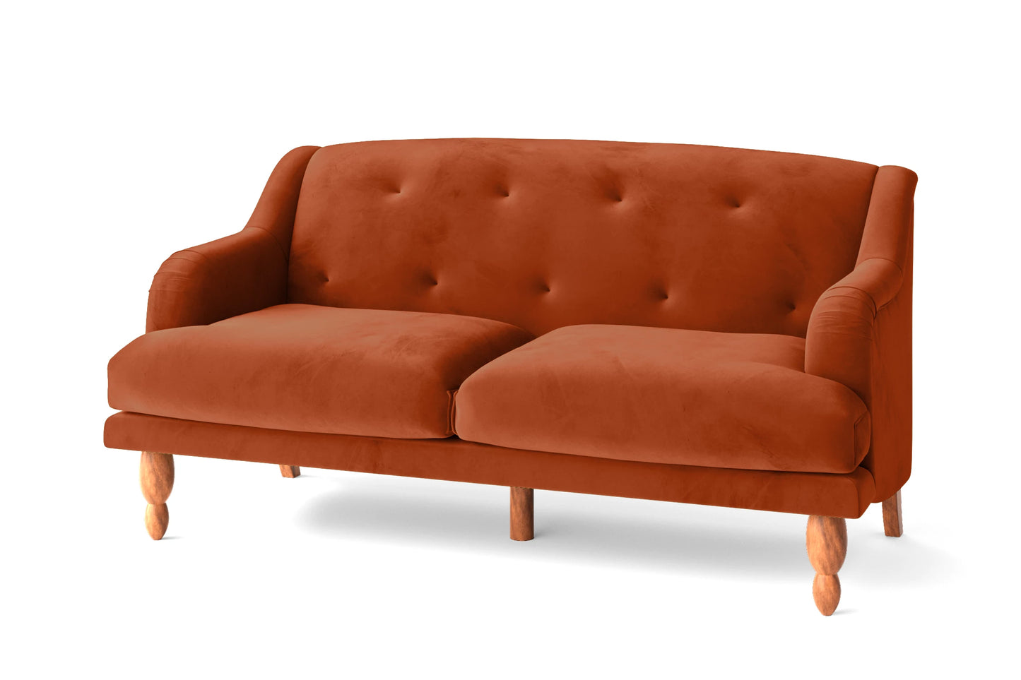 Burlington 3 Seater Sofa Orange Velvet