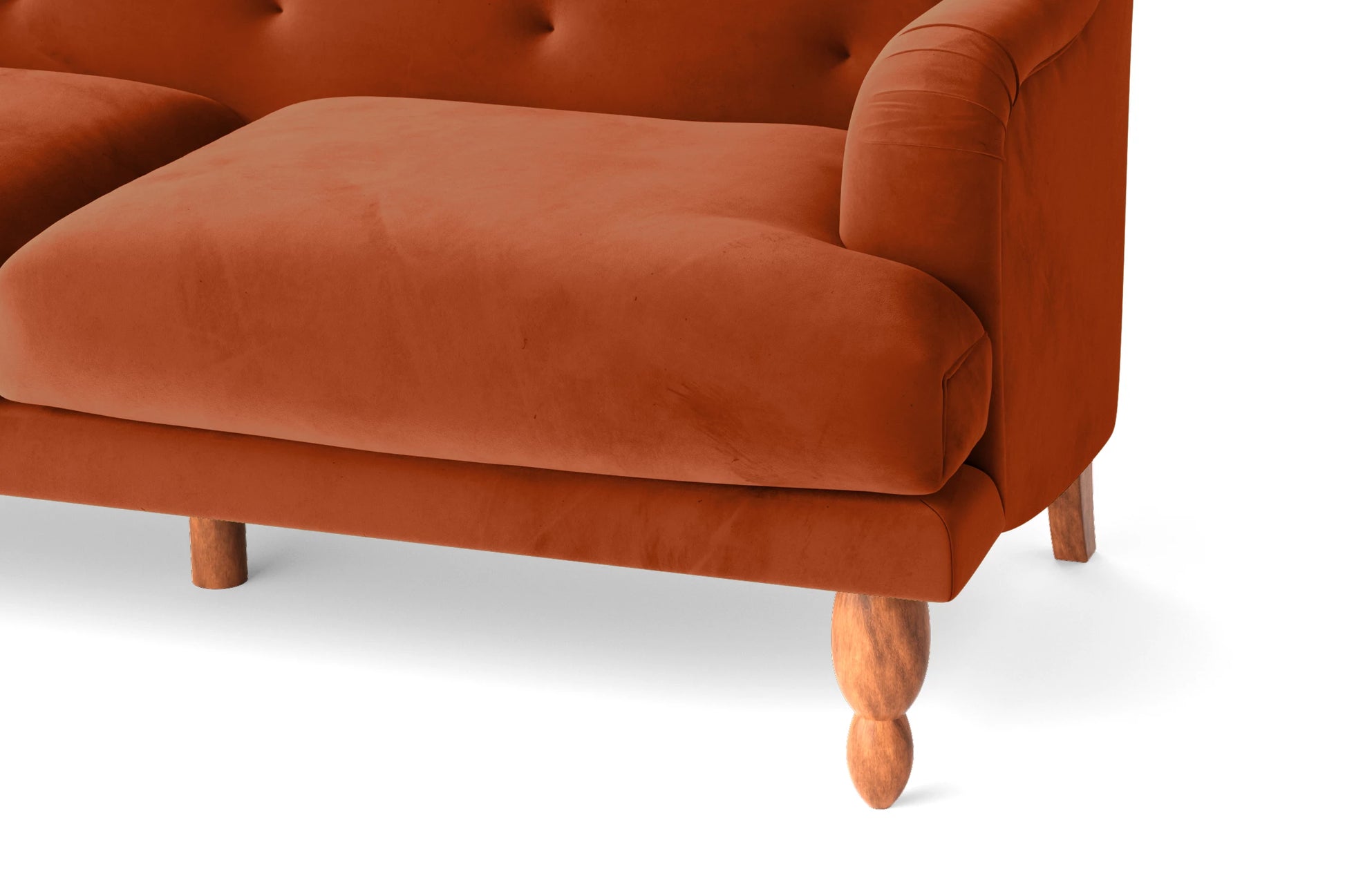 Burlington 3 Seater Sofa Orange Velvet