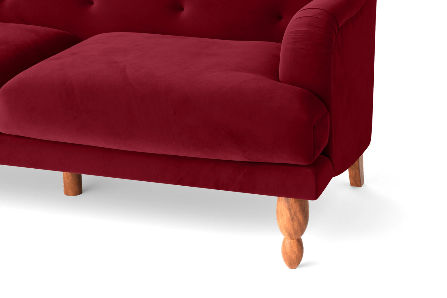 Burlington 3 Seater Sofa Red Velvet