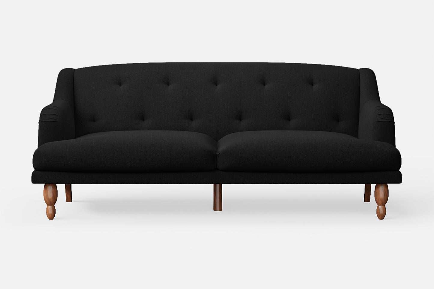 Burlington 4 Seater Sofa Black Linen Fabric