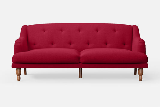 Burlington 4 Seater Sofa Red Linen Fabric