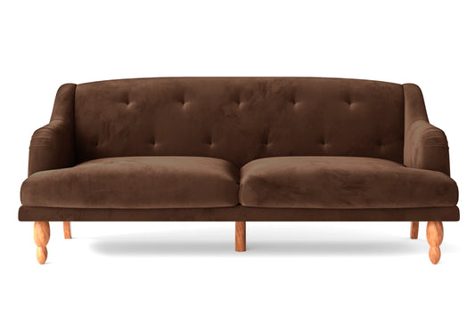 Burlington 4 Seater Sofa Coffee Brown Velvet