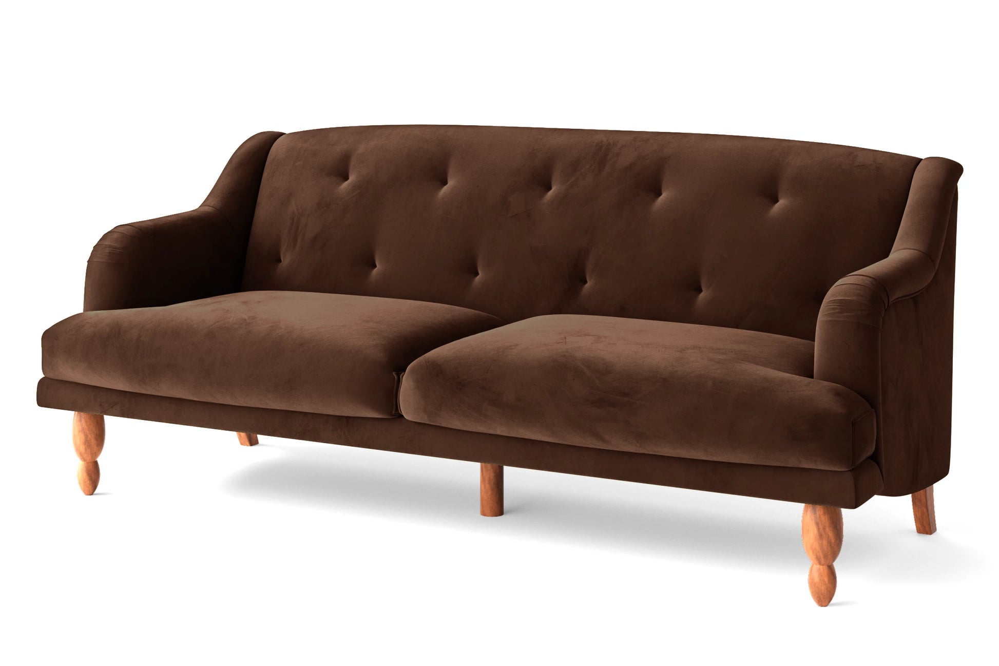 Burlington 4 Seater Sofa Coffee Brown Velvet