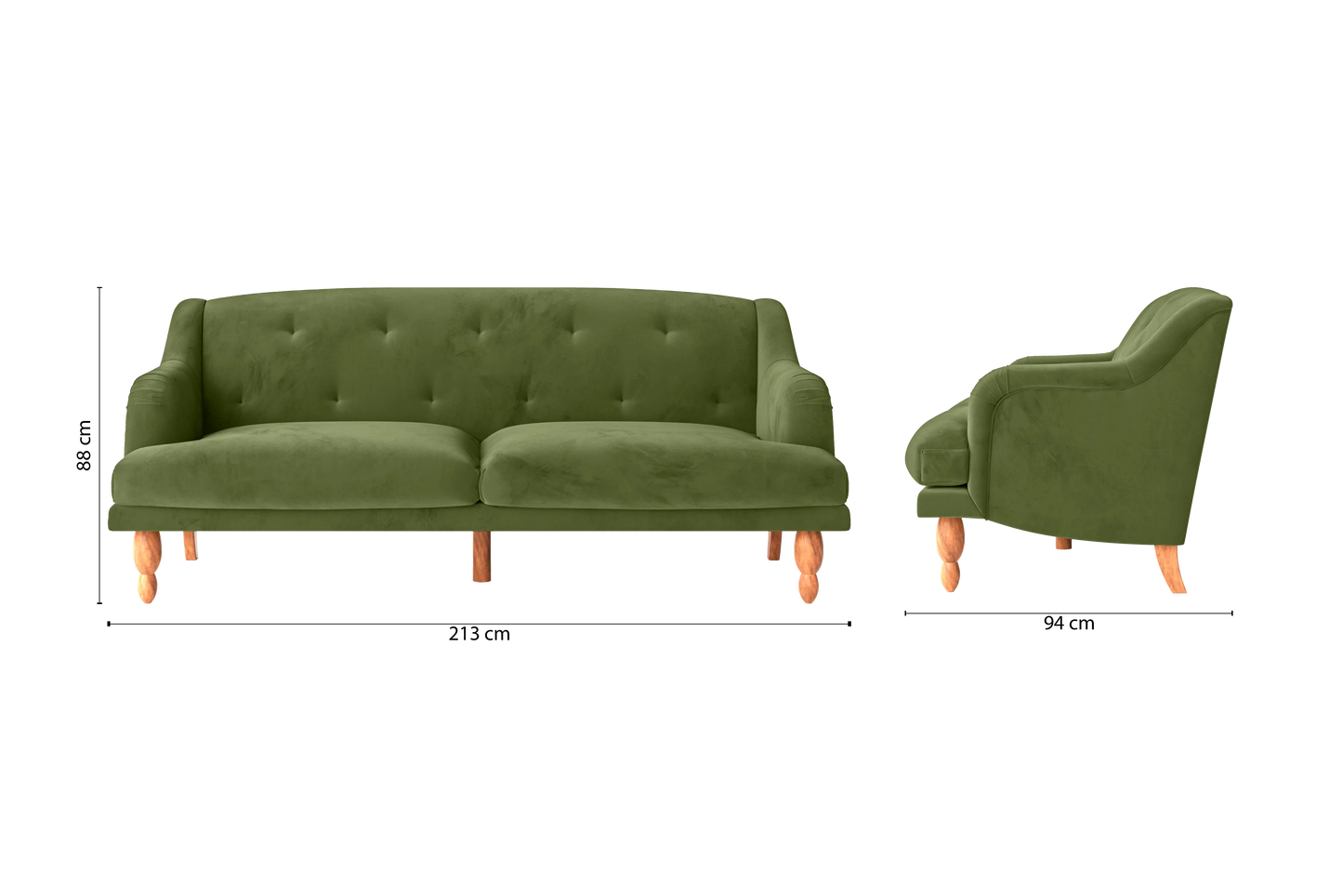 Burlington 4 Seater Sofa Lime Velvet