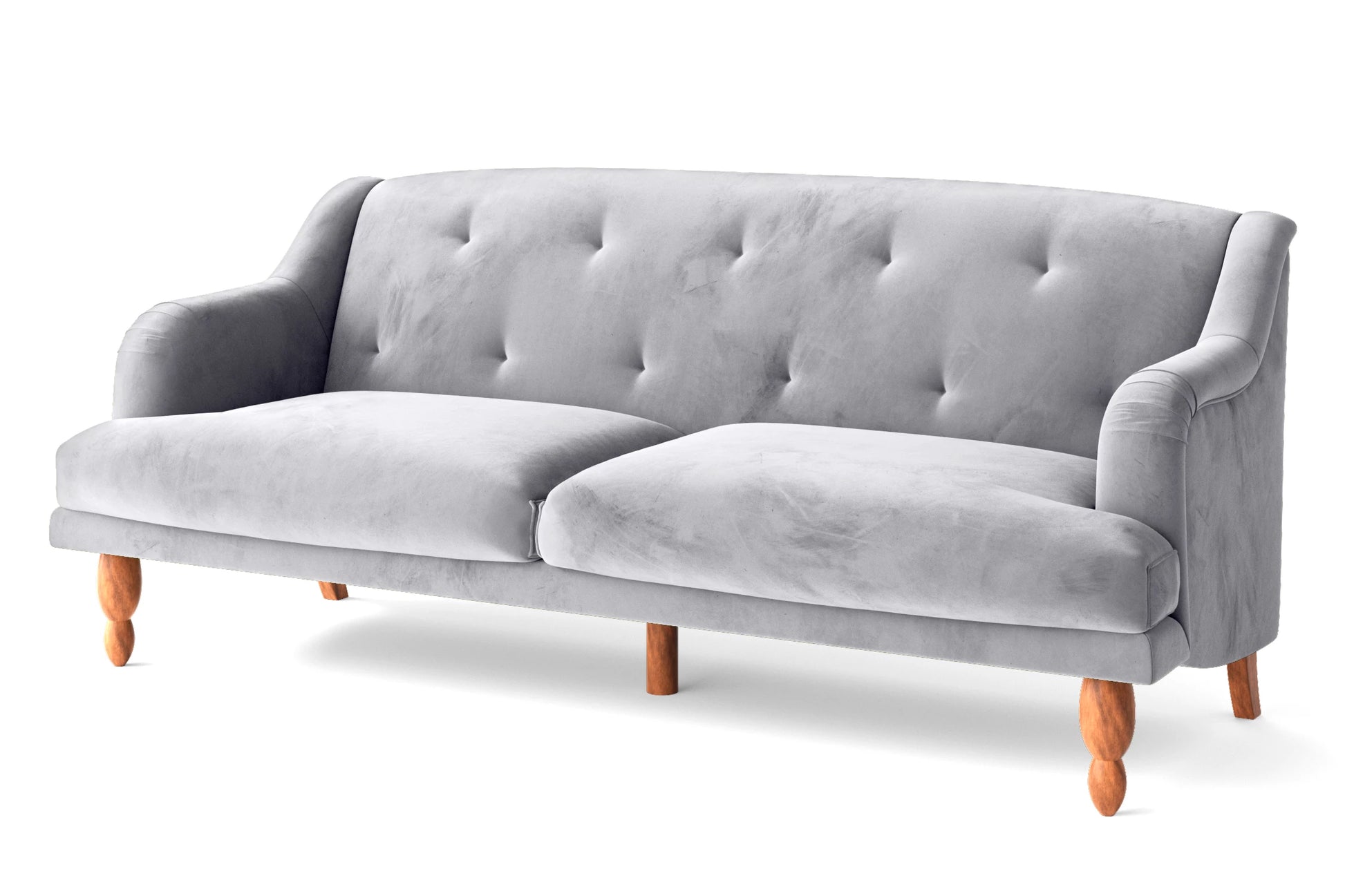 Burlington 4 Seater Sofa Silver Velvet