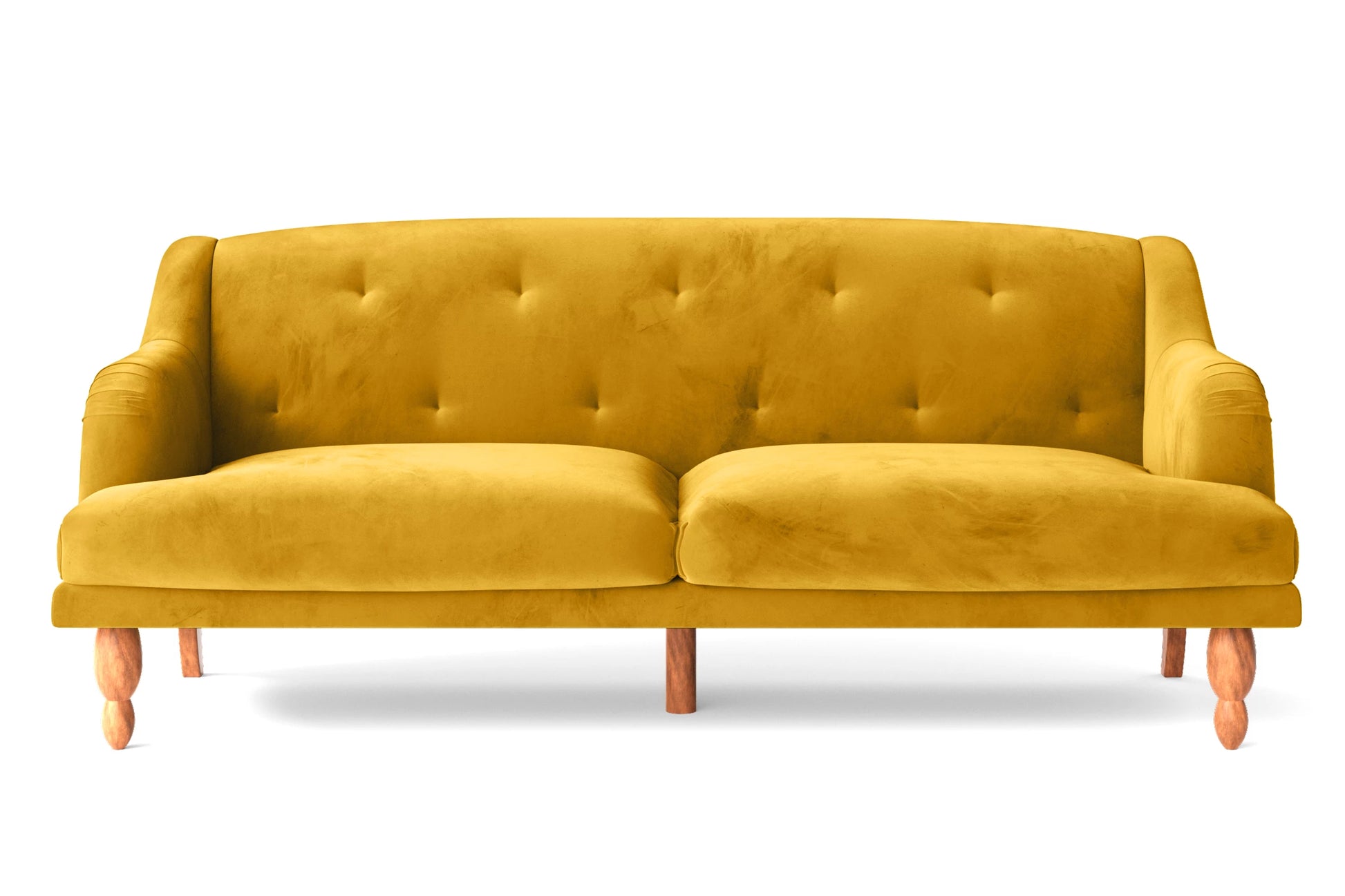 Burlington 4 Seater Sofa Yellow Velvet