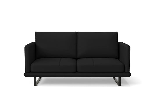 Calabria 2 Seater Sofa Black Leather