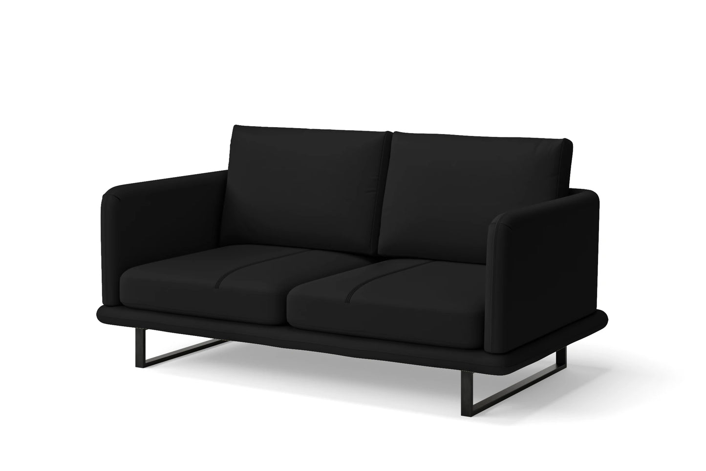 Calabria 2 Seater Sofa Black Leather