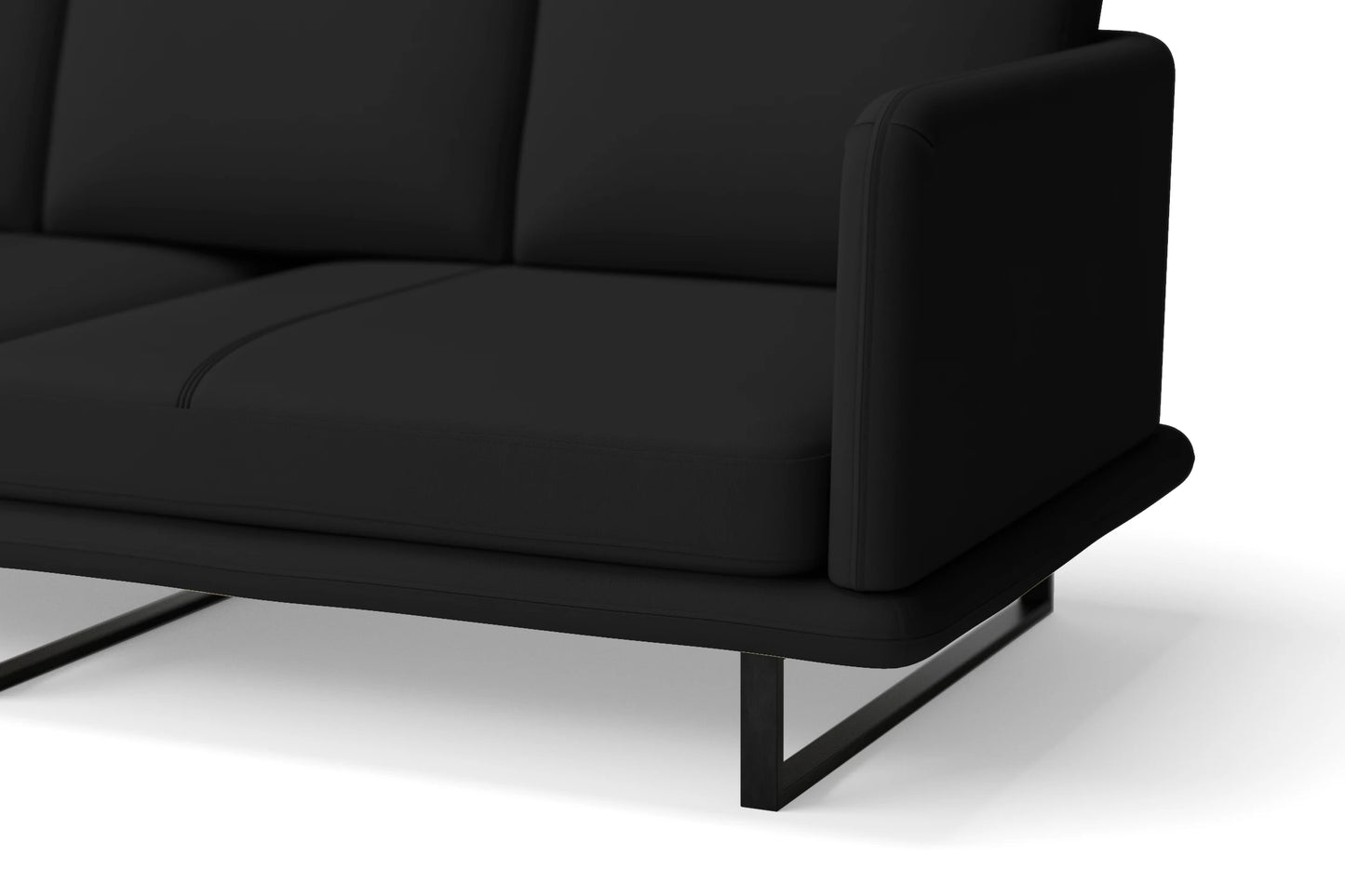 Calabria 2 Seater Sofa Black Leather