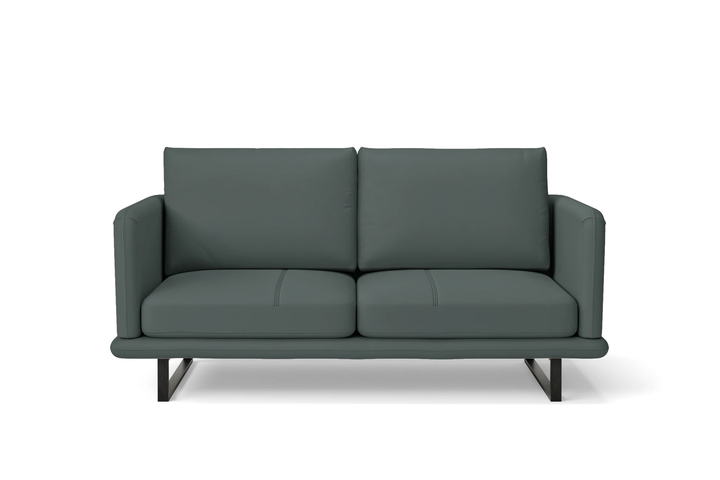 Calabria 2 Seater Sofa Dusky Turquoise Leather