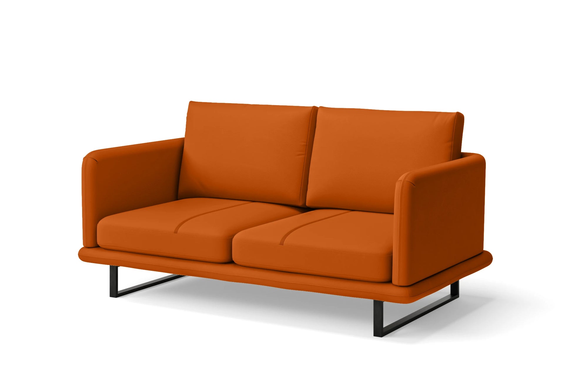 Calabria 2 Seater Sofa Orange Leather