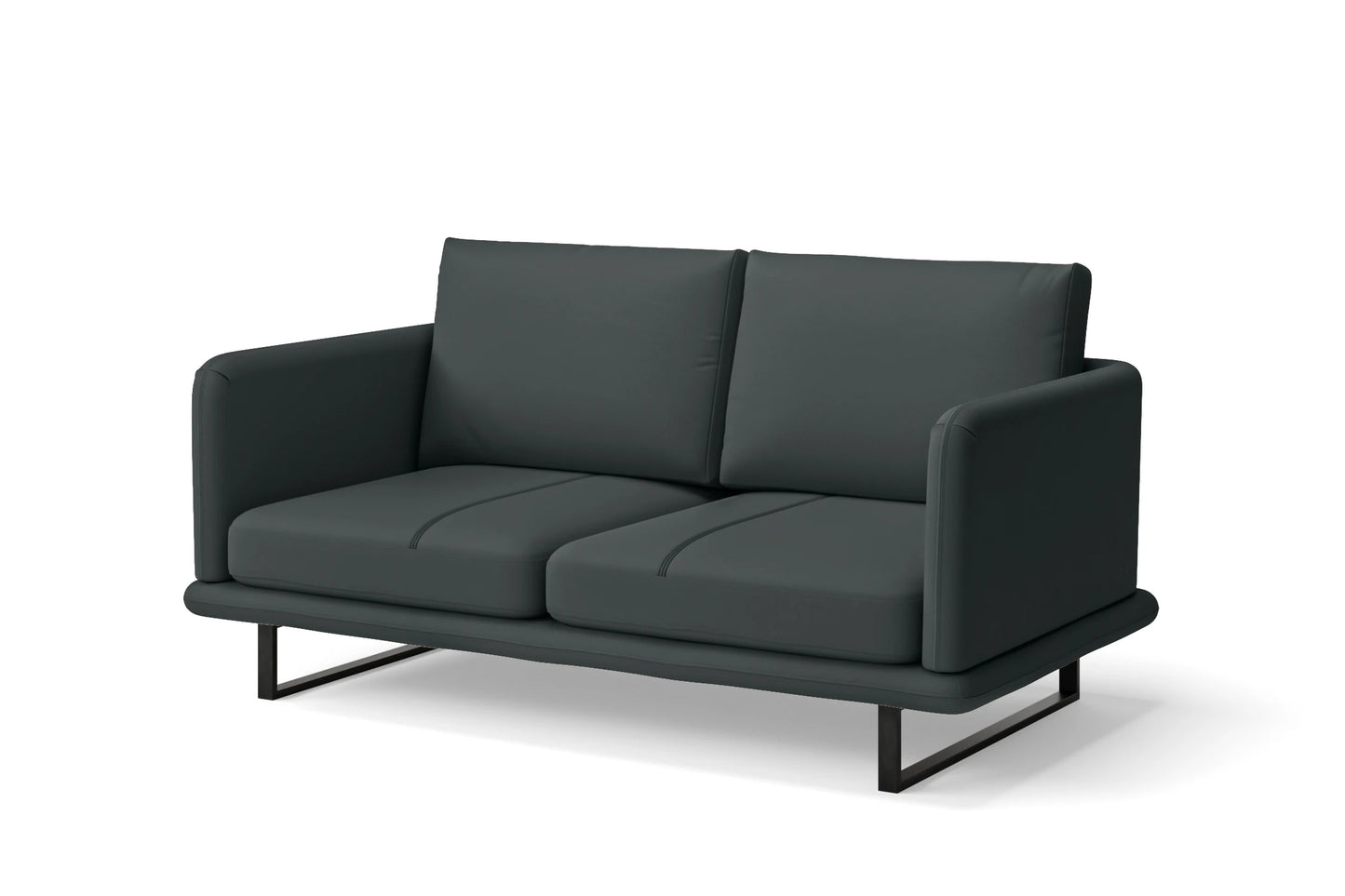 Calabria 2 Seater Sofa Slate Leather