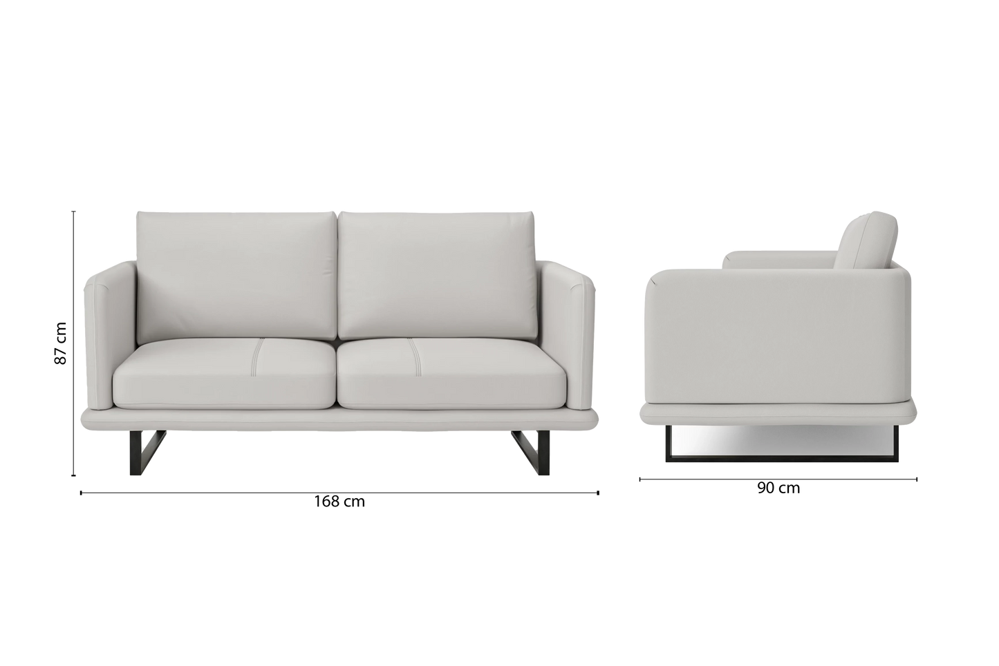 Calabria 2 Seater Sofa White Leather