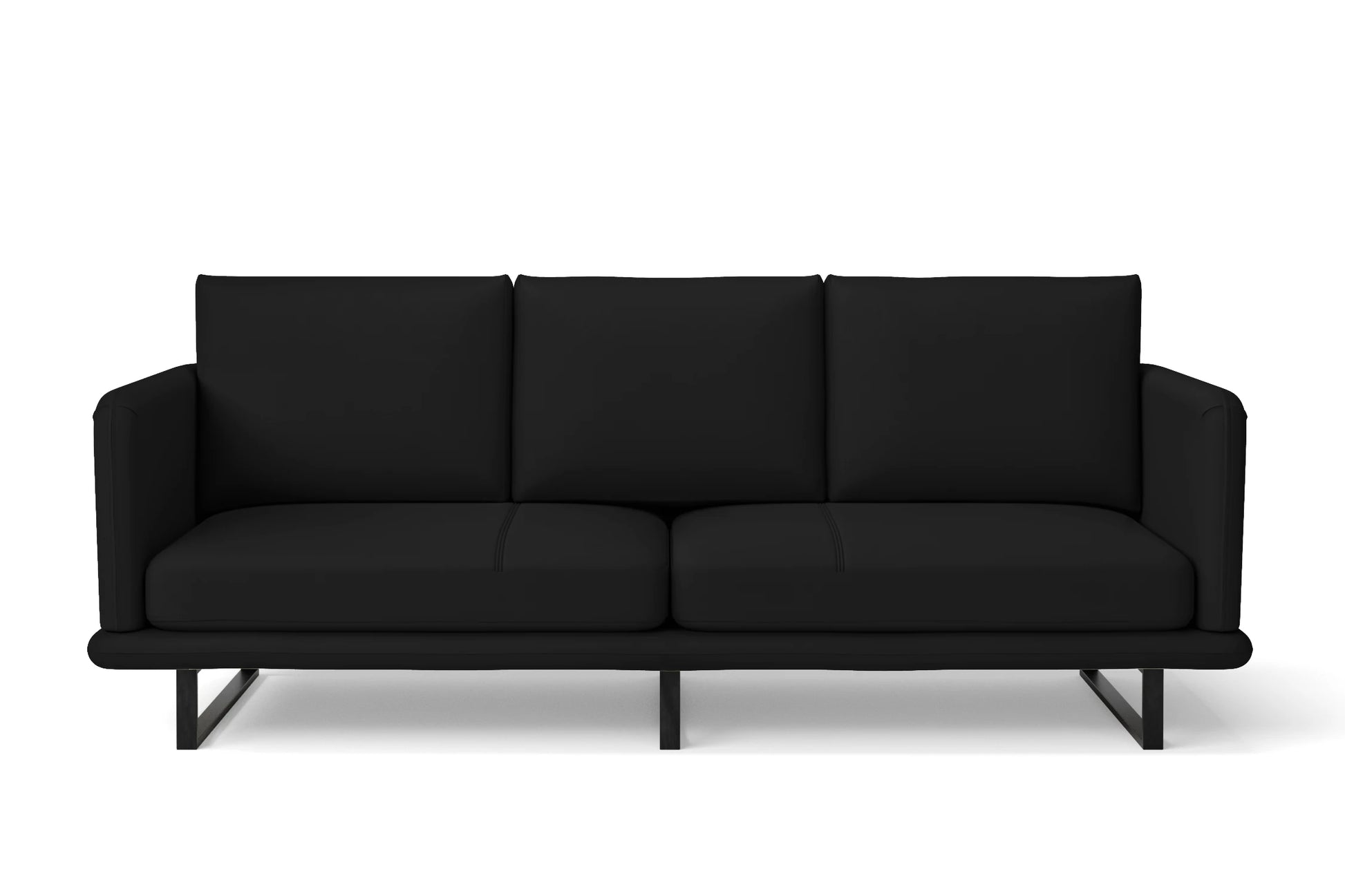 Calabria 3 Seater Sofa Black Leather