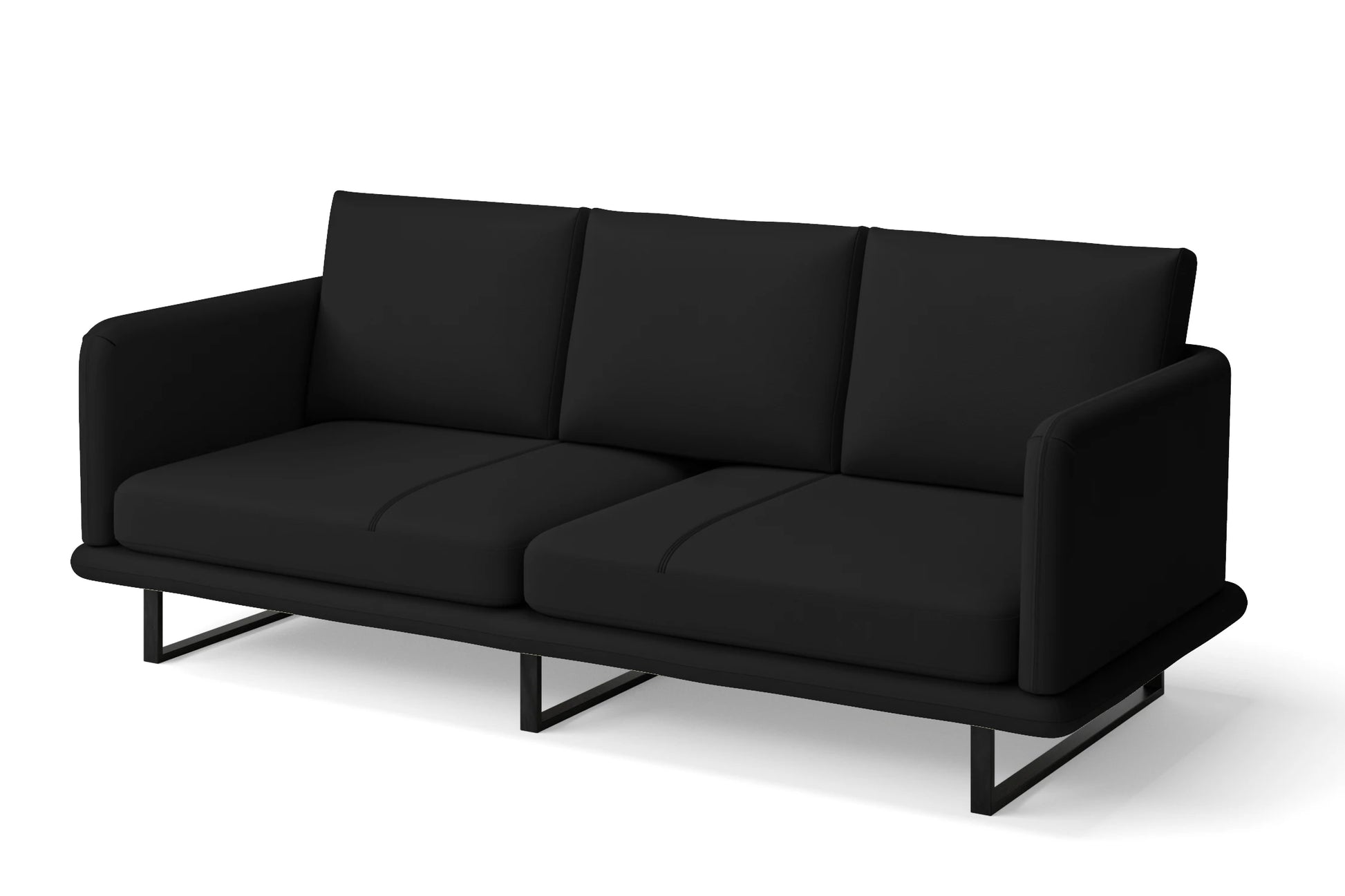 Calabria 3 Seater Sofa Black Leather