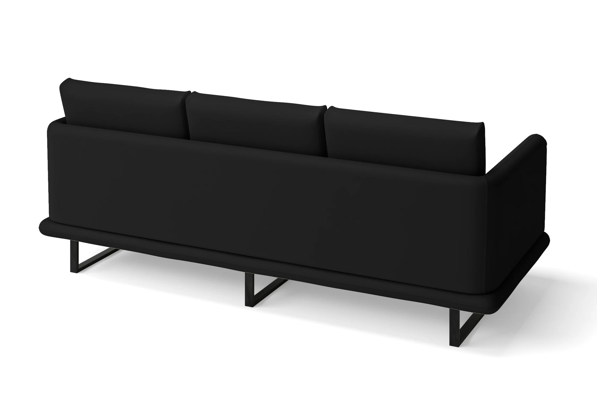 Calabria 3 Seater Sofa Black Leather