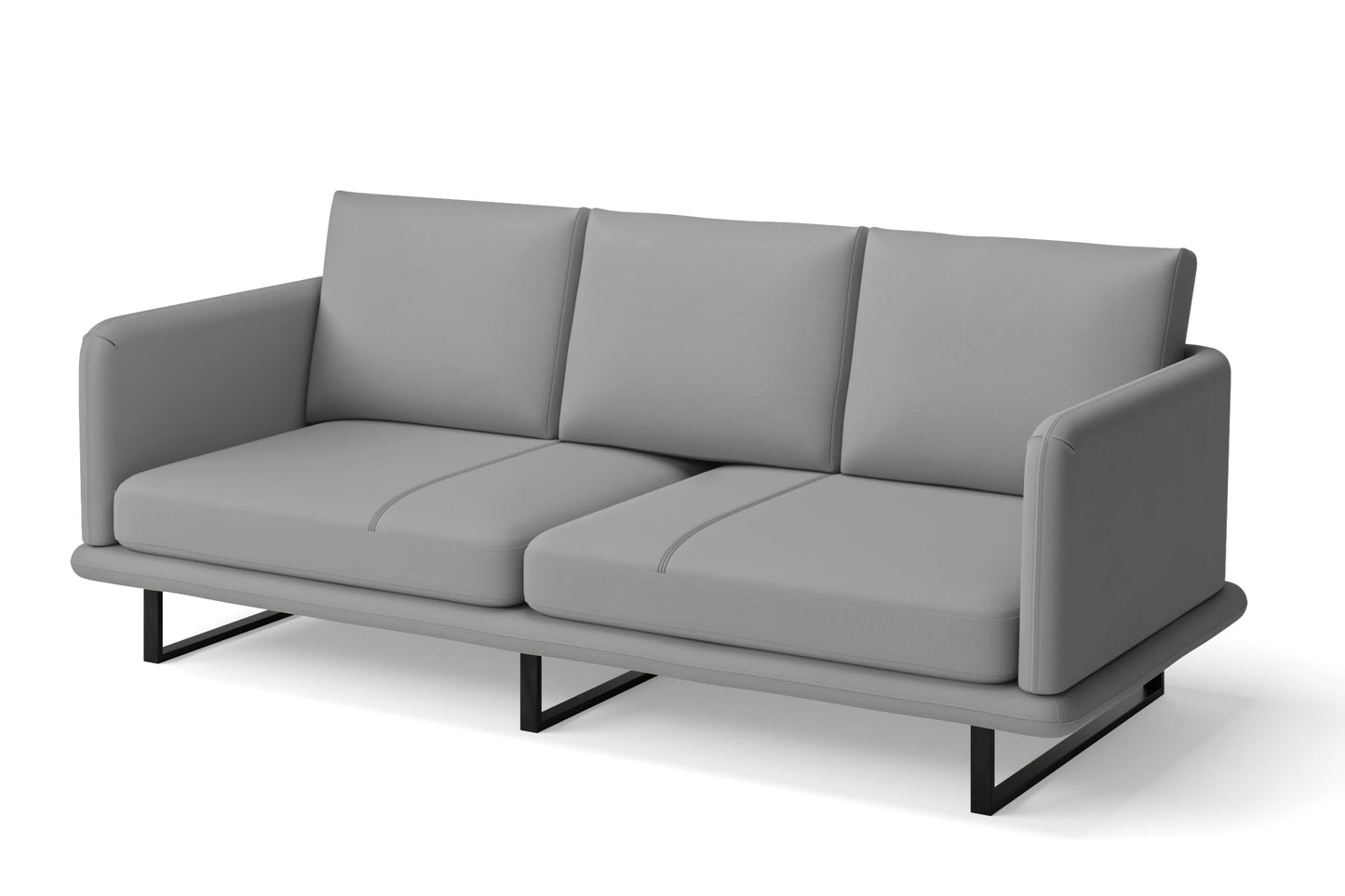 Calabria 3 Seater Sofa Grey Leather