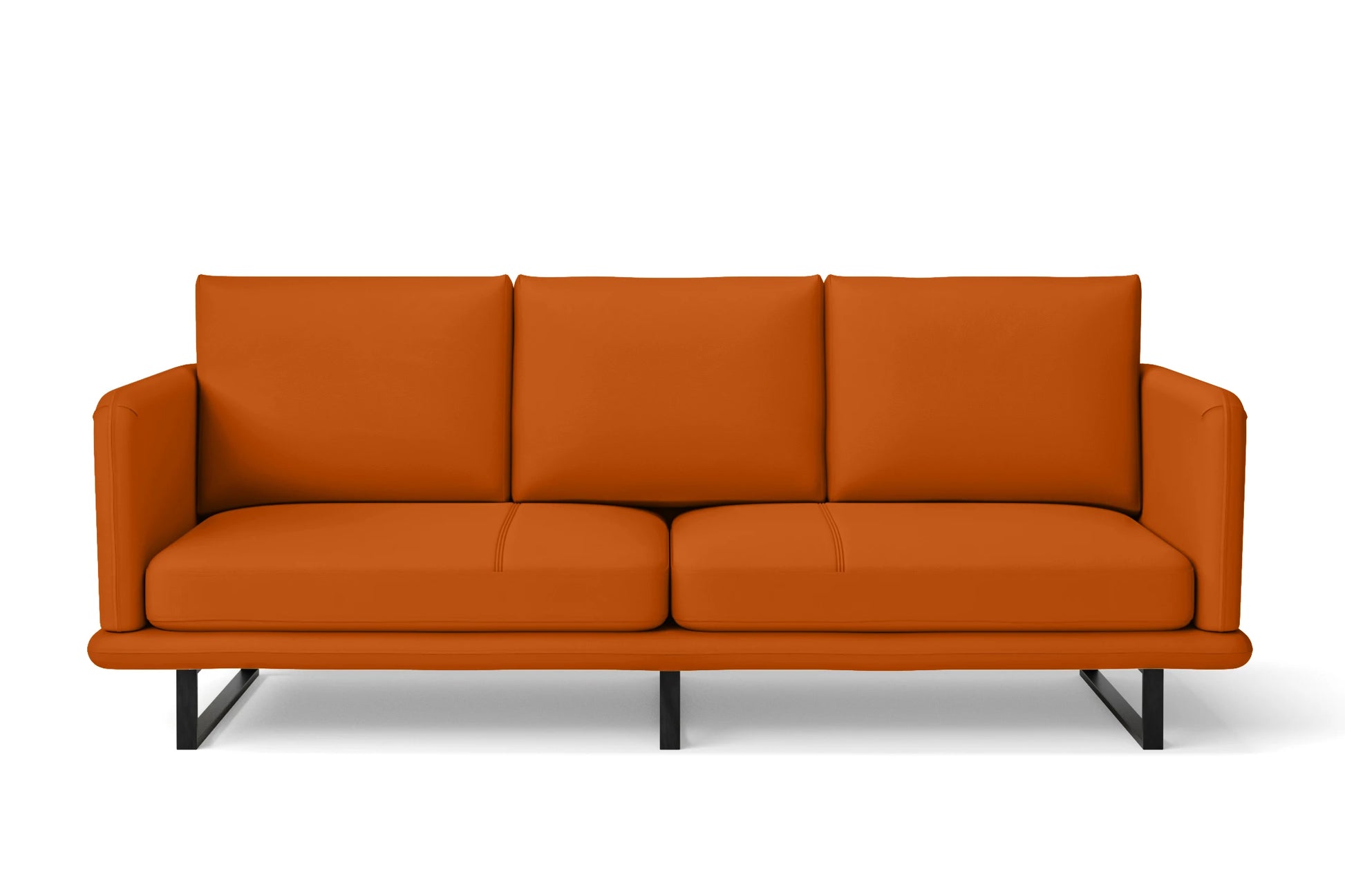 Calabria 3 Seater Sofa Orange Leather