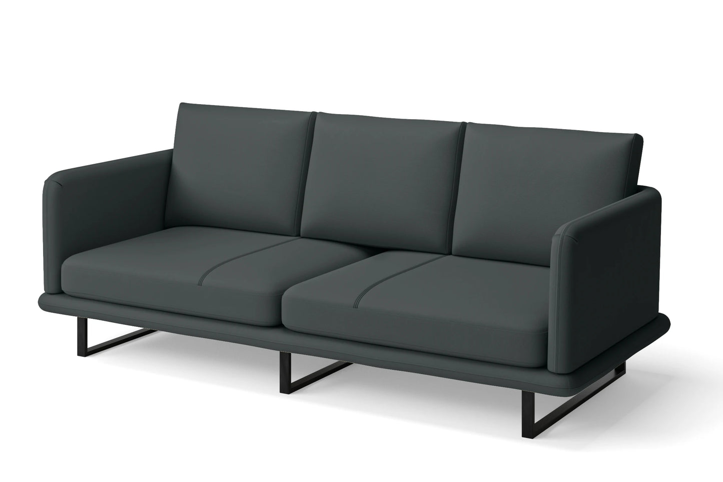 Calabria 3 Seater Sofa Slate Leather