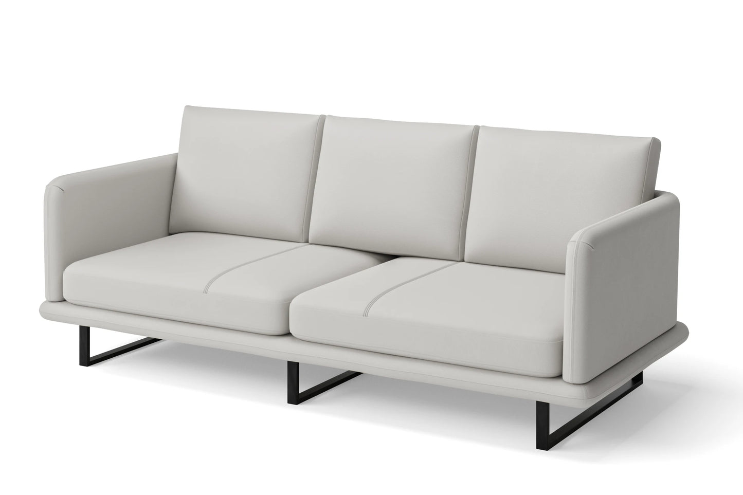 Calabria 3 Seater Sofa White Leather