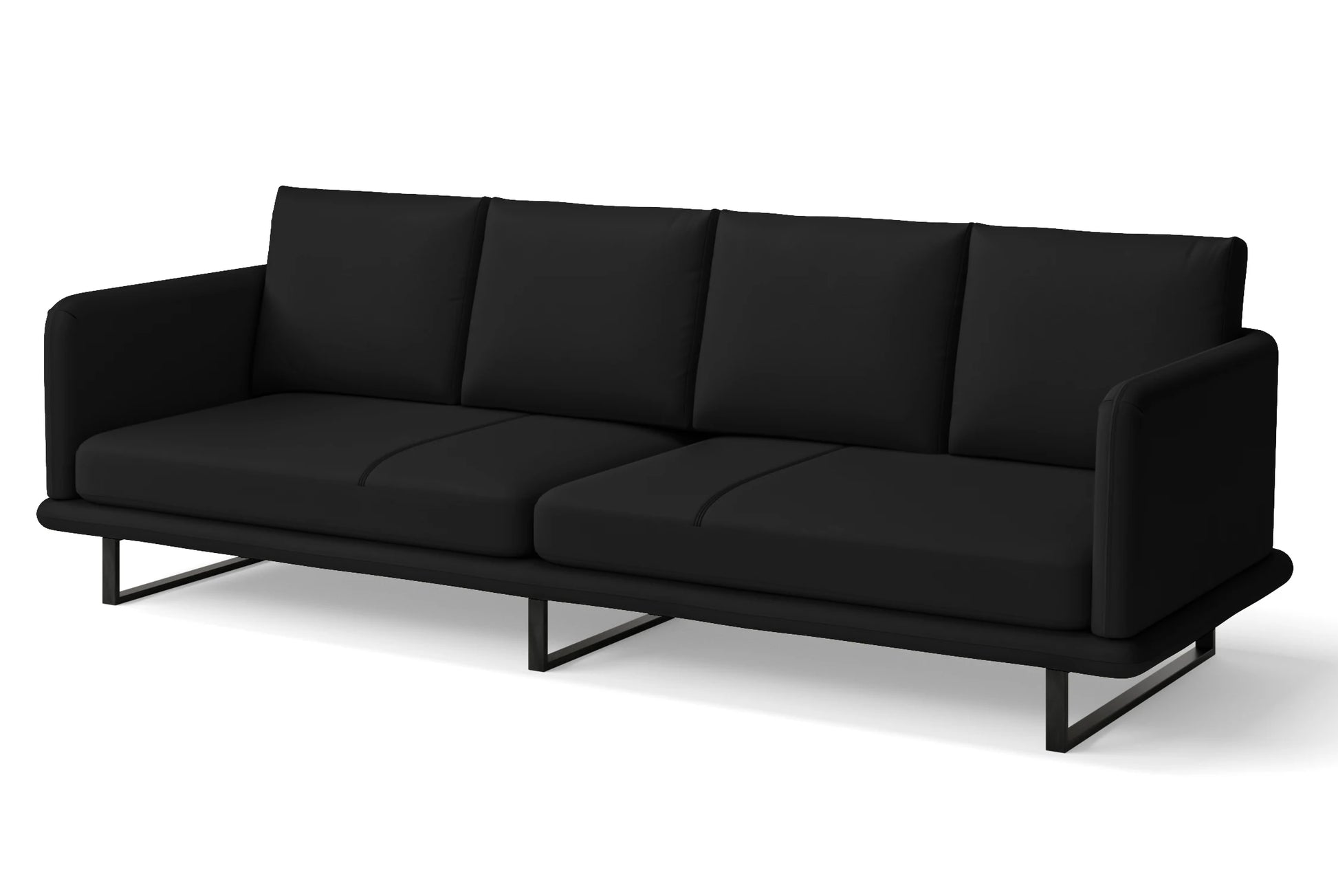 Calabria 4 Seater Sofa Black Leather