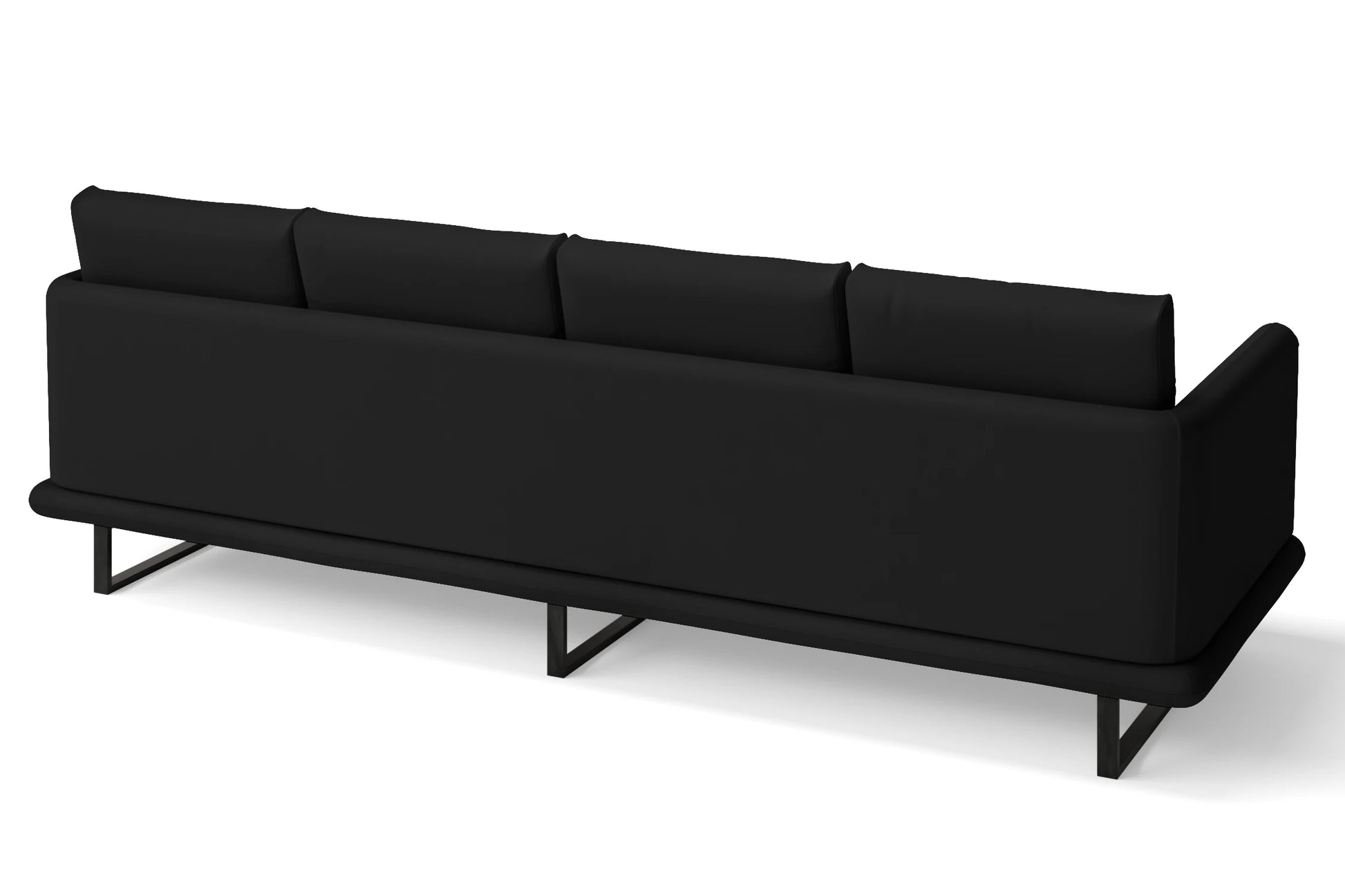 Calabria 4 Seater Sofa Black Leather