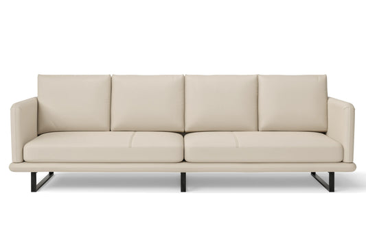 Calabria 4 Seater Sofa Cream Leather