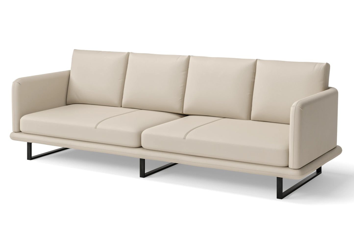 Calabria 4 Seater Sofa Cream Leather