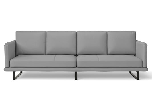 Calabria 4 Seater Sofa Grey Leather