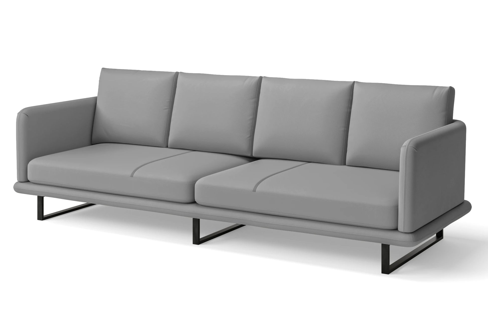 Calabria 4 Seater Sofa Grey Leather