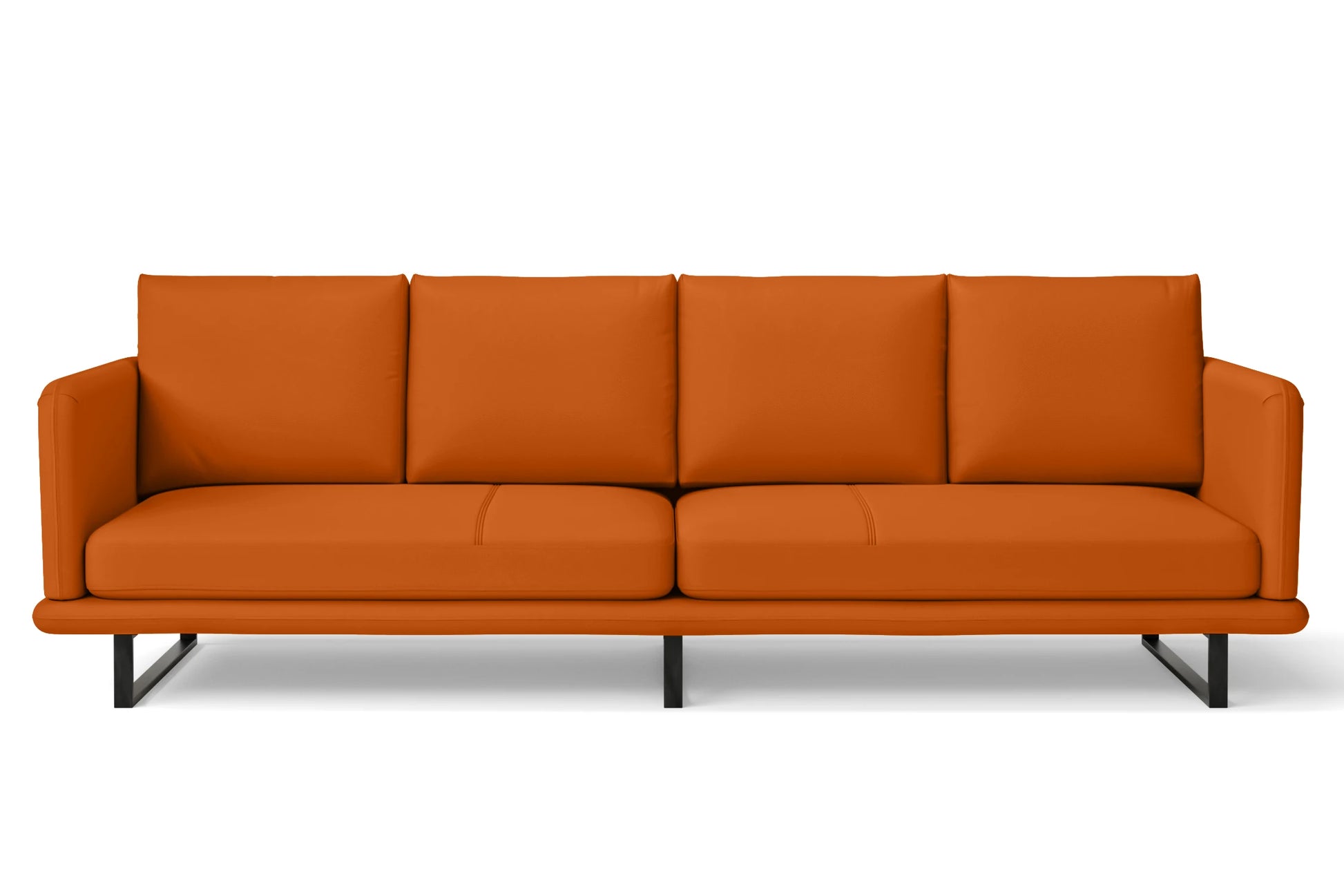 Calabria 4 Seater Sofa Orange Leather