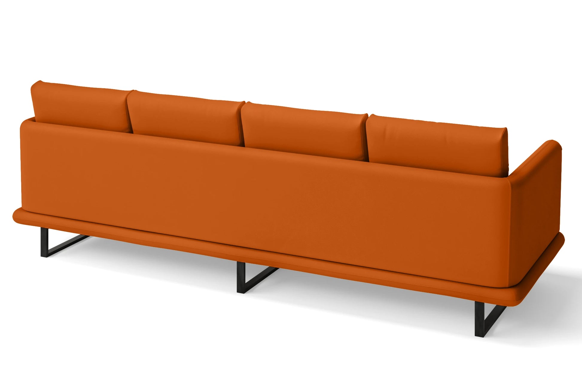 Calabria 4 Seater Sofa Orange Leather