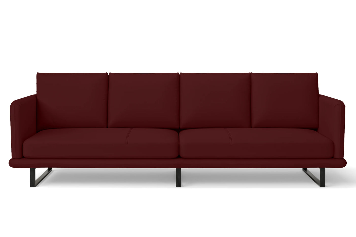 Calabria 4 Seater Sofa Red Leather