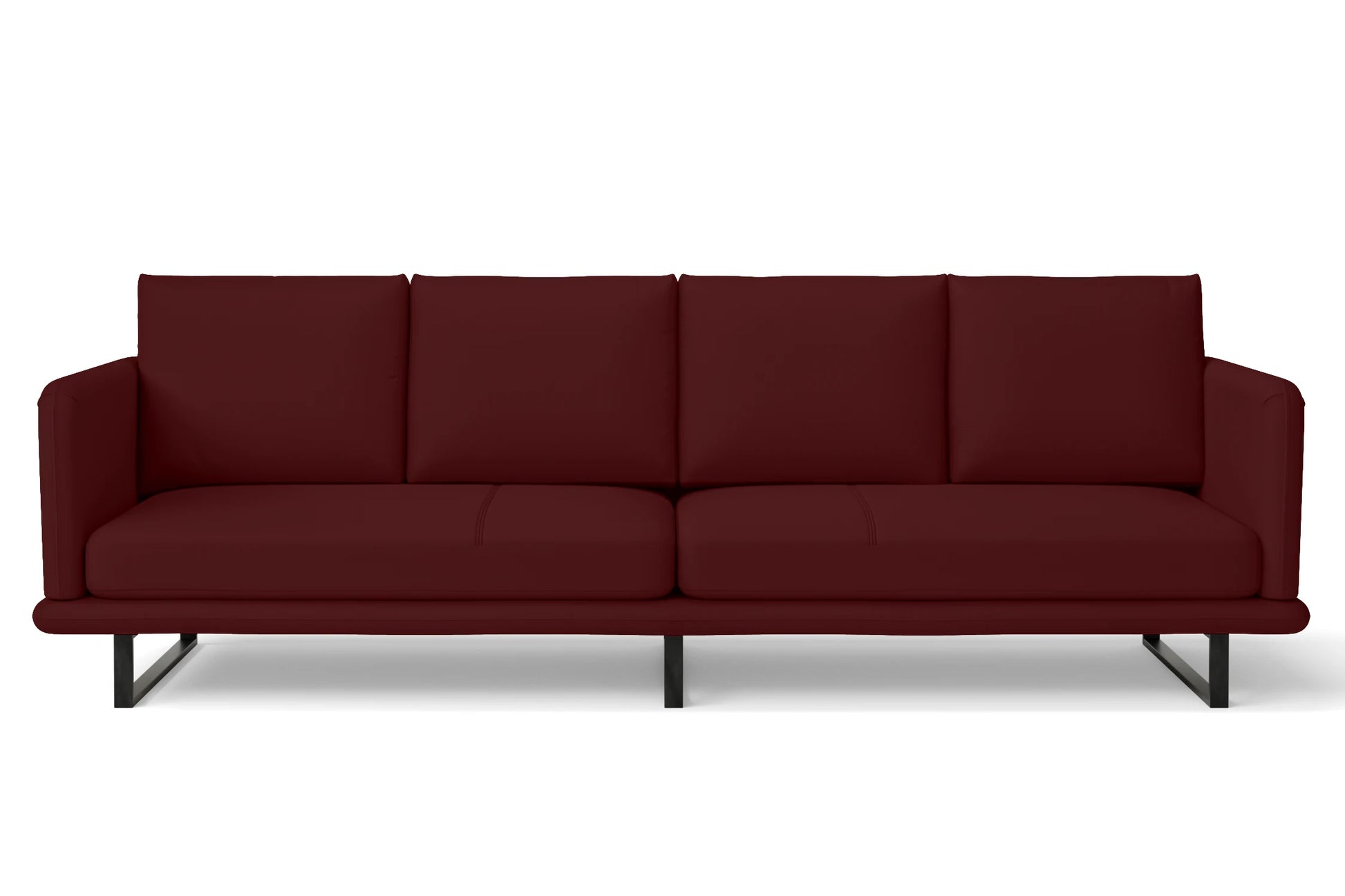 Calabria 4 Seater Sofa Red Leather