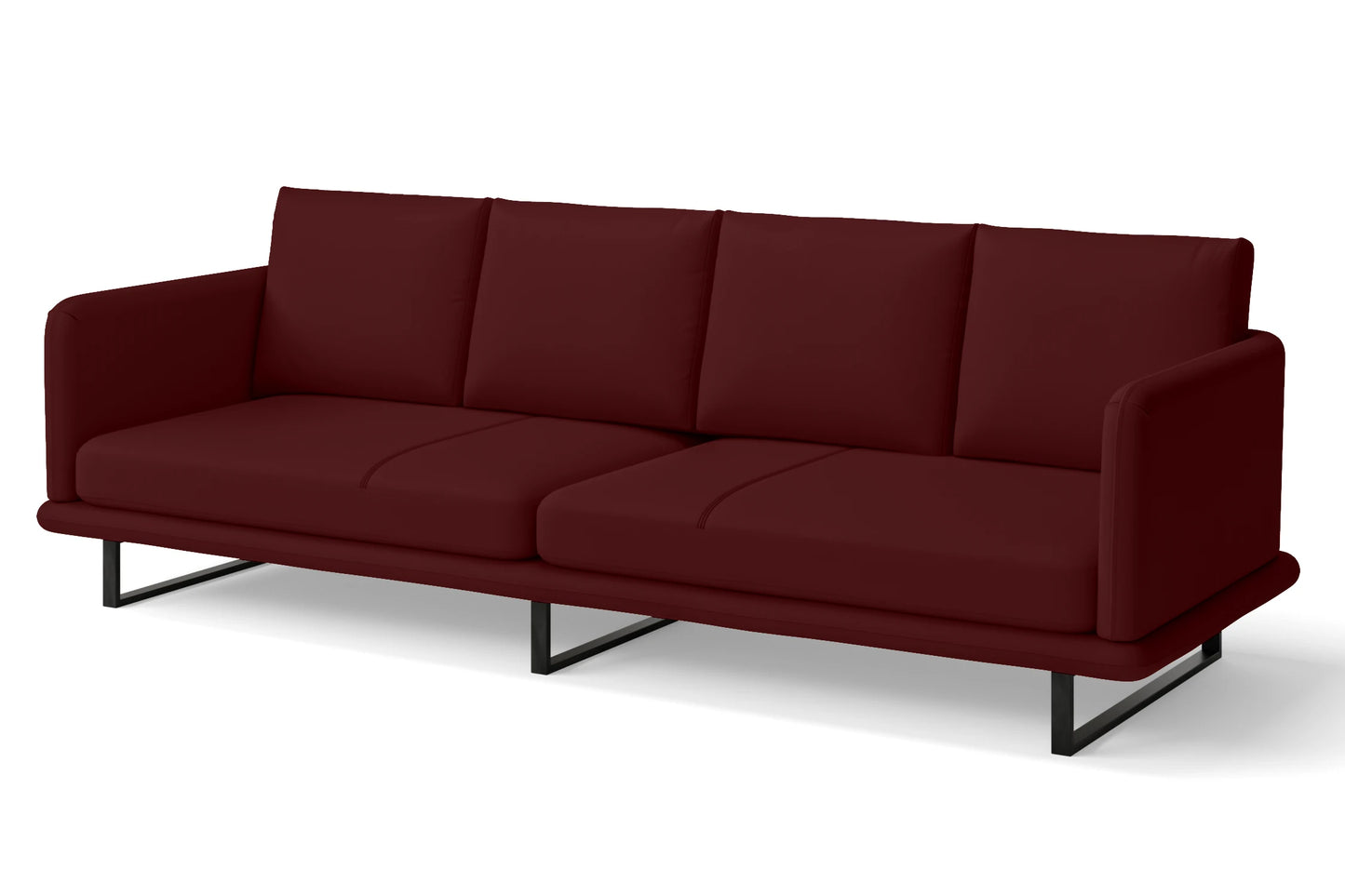 Calabria 4 Seater Sofa Red Leather