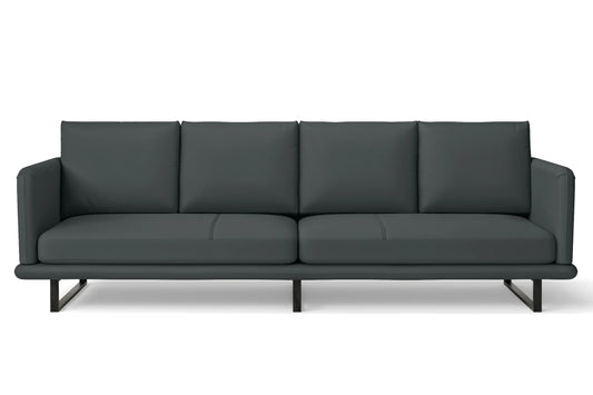 Calabria 4 Seater Sofa Slate Leather