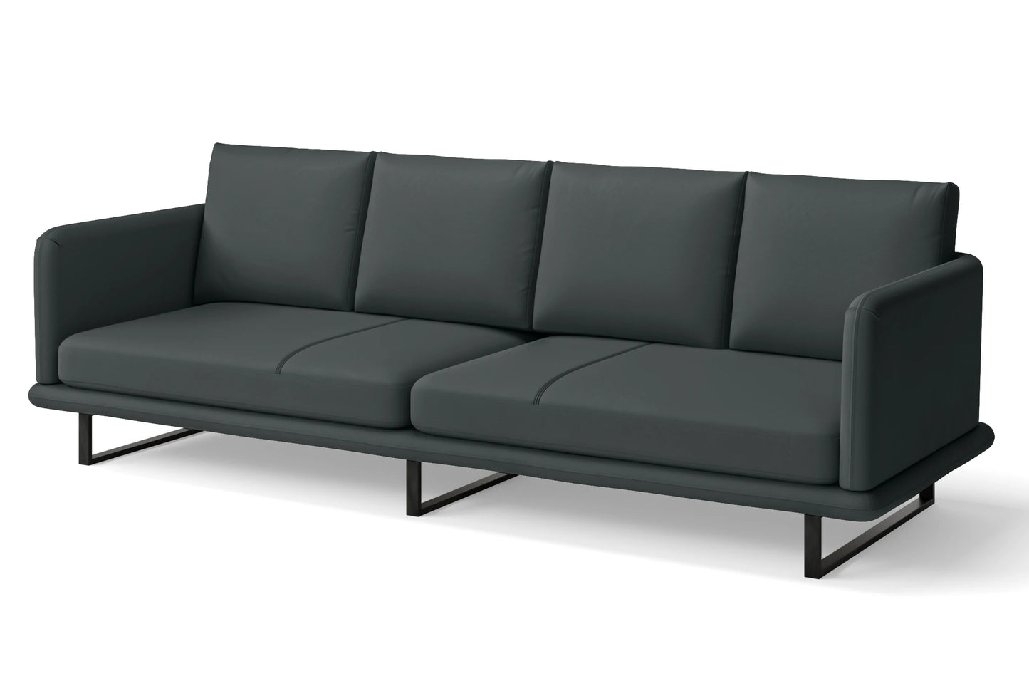 Calabria 4 Seater Sofa Slate Leather