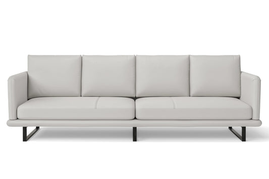 Calabria 4 Seater Sofa White Leather