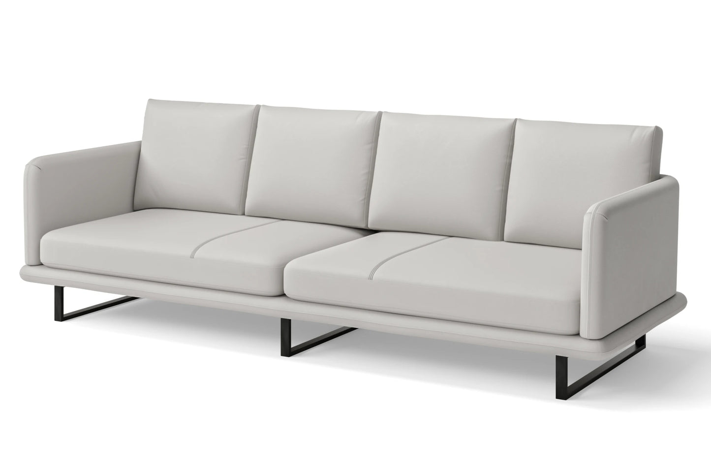 Calabria 4 Seater Sofa White Leather